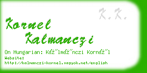 kornel kalmanczi business card